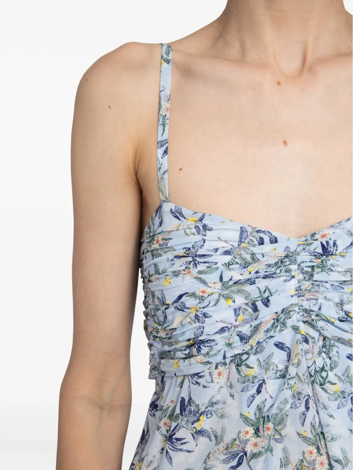 Zadig&Voltaire Cippie 花柄プリント スモックトップ ブルー - 画像5