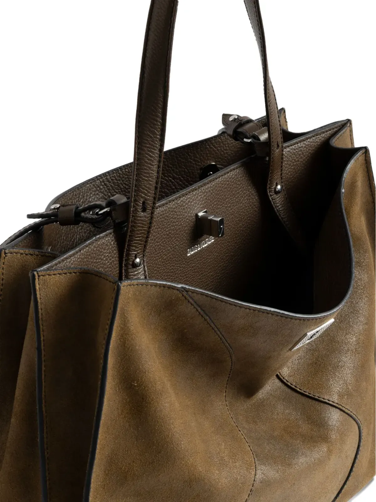 Zadig&Voltaire 曲線ディテール スエード トートバッグ - 画像4