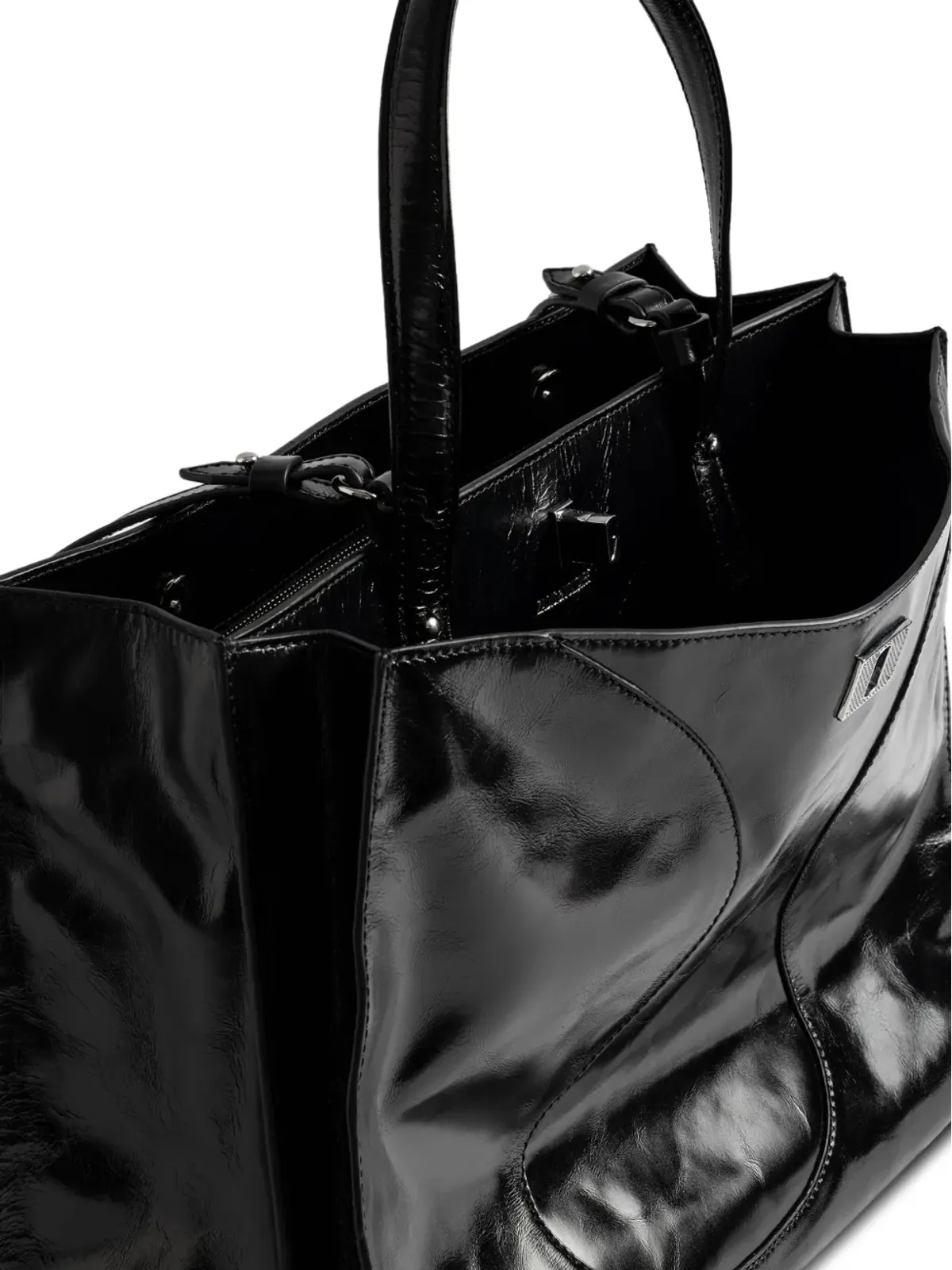 Zadig&Voltaire ジャック ヴィンテージ パテントレザー トートバッグ - ブラック - 画像4