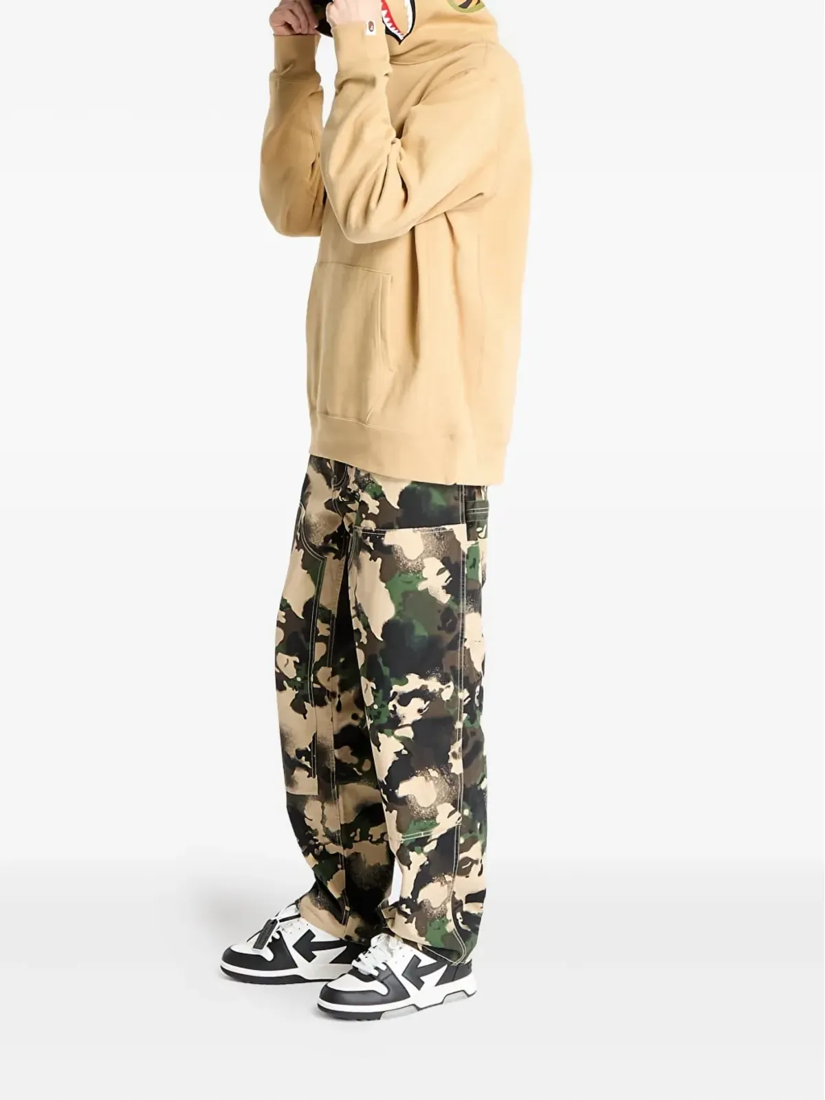 A BATHING APE® ABCカモ シャークモチーフ フード付きスウェットシャツ - 画像3