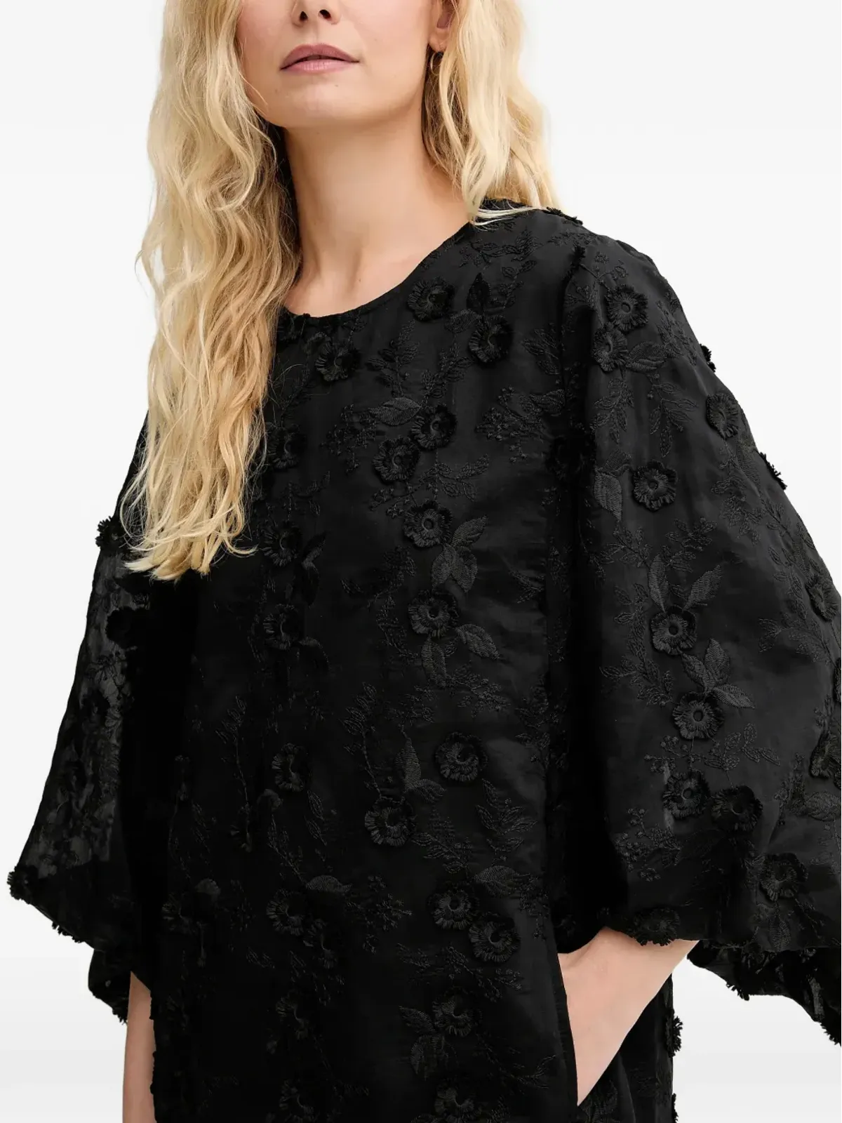 MUNTHE Pansi floral mini dress - Black - 画像4
