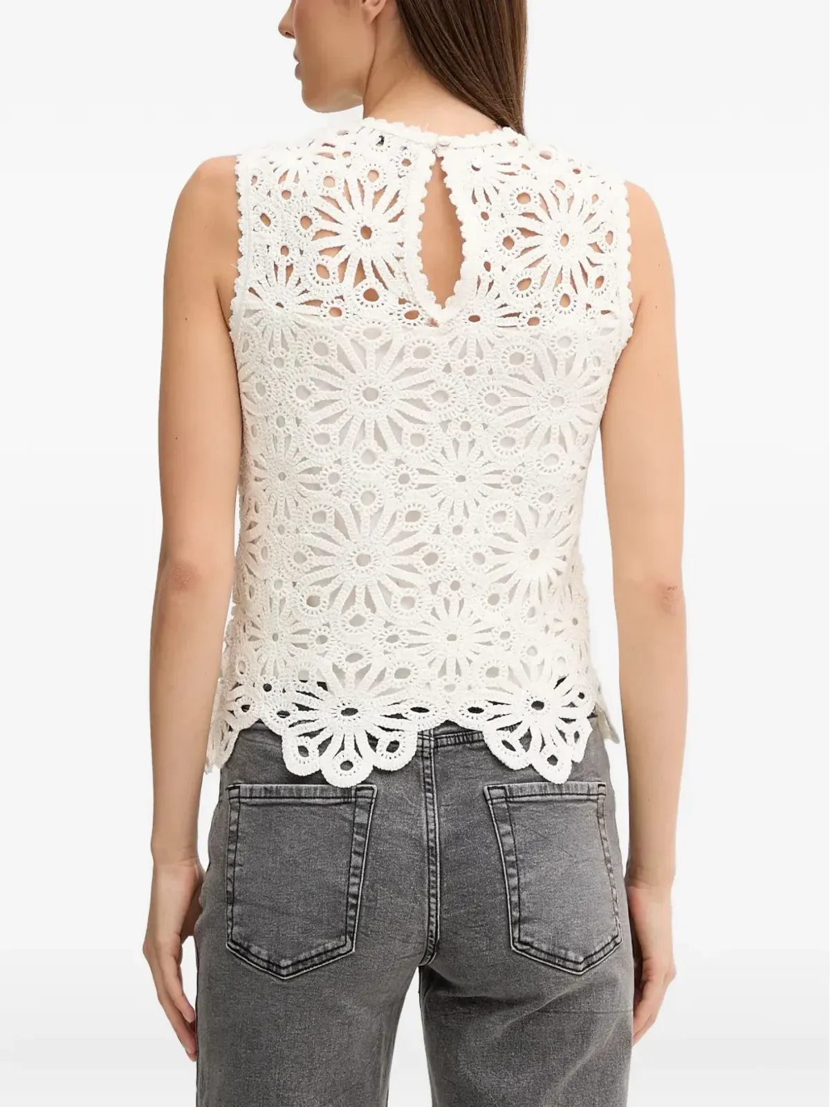 Pedro Del Hierro フローラルレース ノースリーブトップス - 画像3