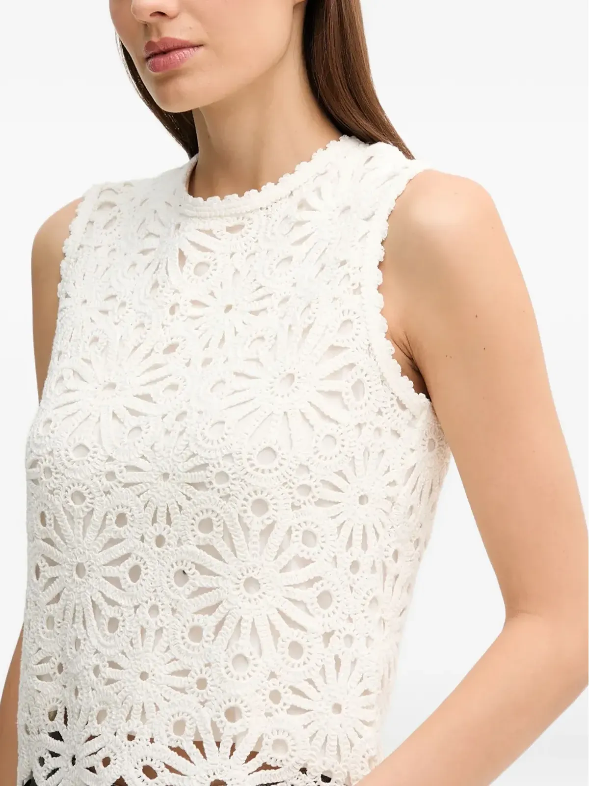 Pedro Del Hierro フローラルレース ノースリーブトップス - 画像4