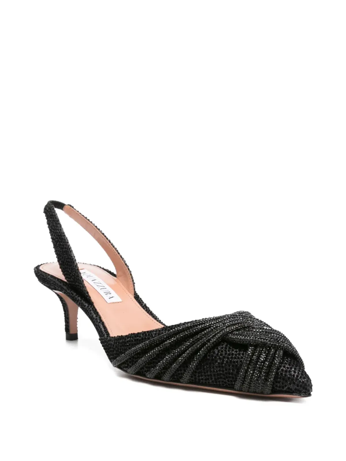 Aquazzura 60mm beaded slingback heeled pumps - Black - 画像2
