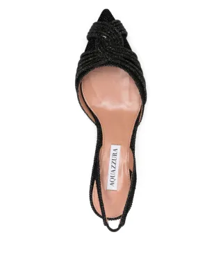 Aquazzura 60mm beaded slingback heeled pumps - Black - サムネイル4