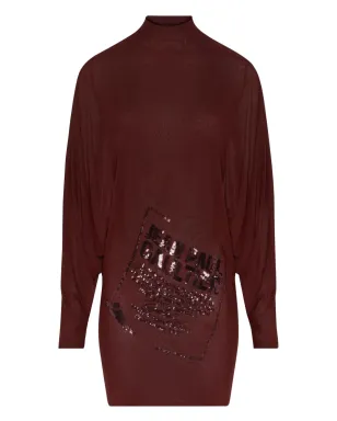 Jean Paul Gaultier シークイン装飾ハイネックドレス - レッド - サムネイル1
