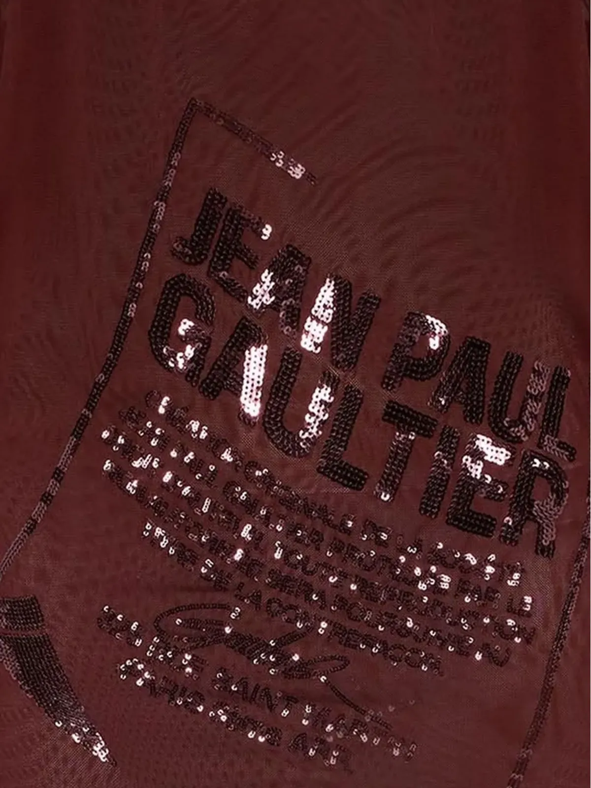 Jean Paul Gaultier シークイン装飾ハイネックドレス - レッド - 画像2