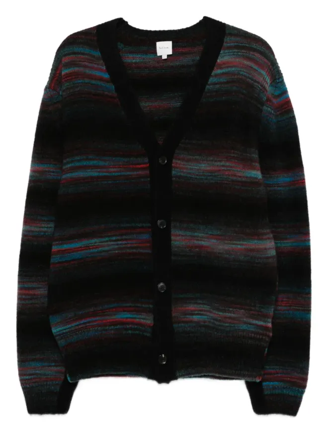 Paul Smith Paul Smith ストライプ柄 ボタン付きカーディガン ブラックの商品画像