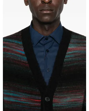 Paul Smith ストライプ柄 ボタン付きカーディガン ブラック - サムネイル5