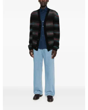 Paul Smith ストライプ柄 ボタン付きカーディガン ブラック - サムネイル2