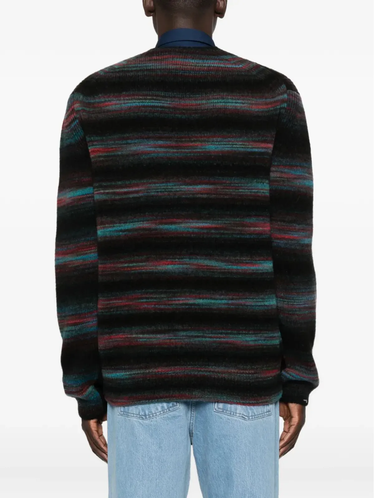 Paul Smith ストライプ柄 ボタン付きカーディガン ブラック - 画像4
