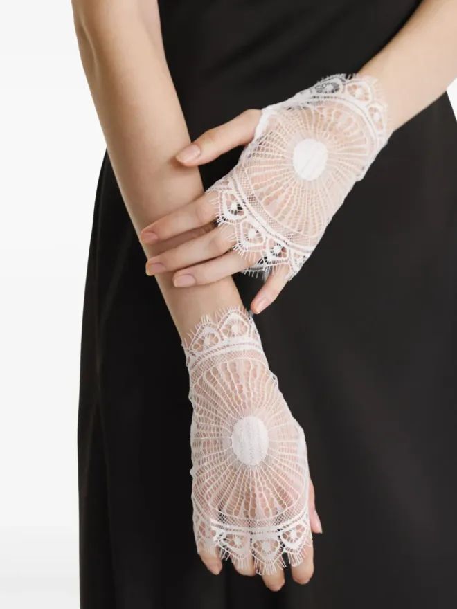 2310 STUDIO 2310 STUDIO lace-detailed fingerless gloves - Whiteの商品画像