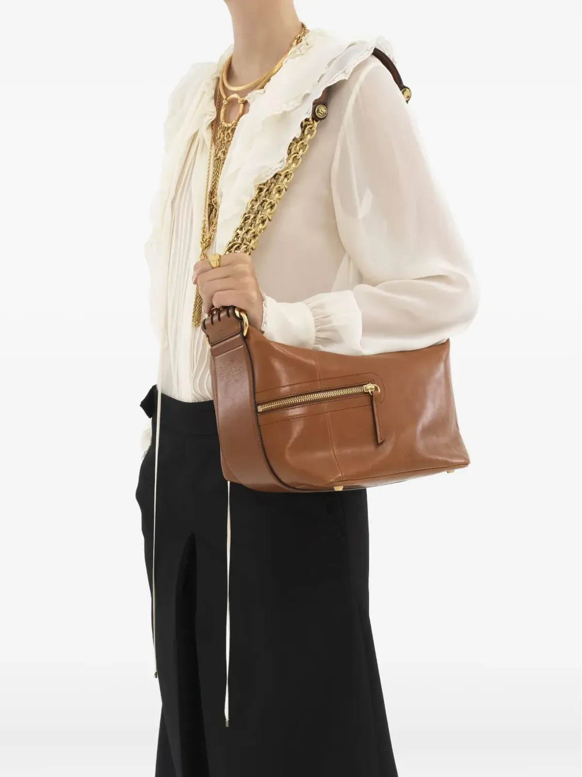 Chloé チェーン・トリム レザーバッグ - ブラウン - 画像2