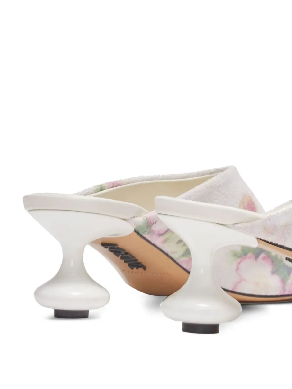 LOEWE 花柄プリント カーフレザー ミュール - 画像3
