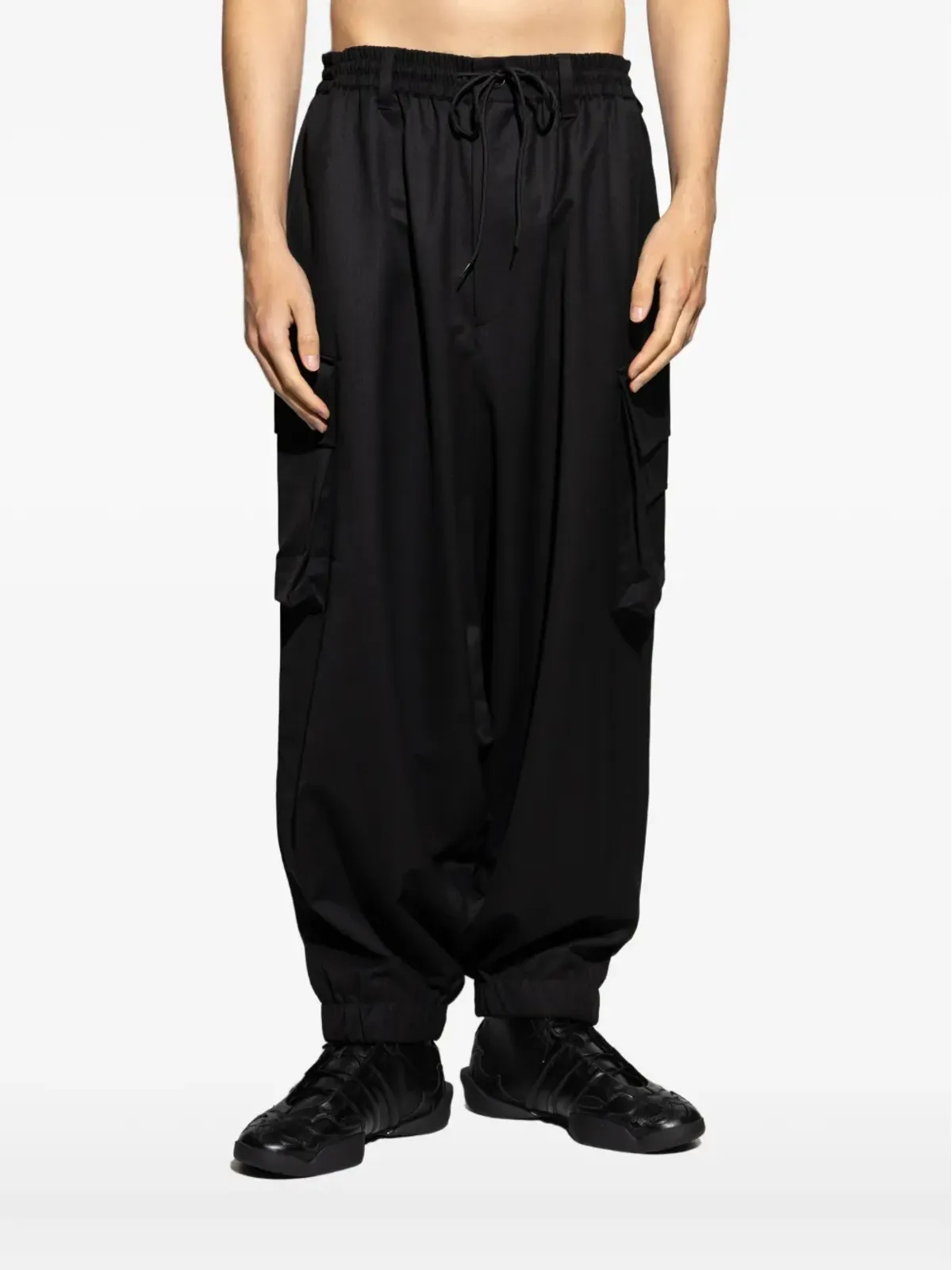 Y-3 ドローストリングカーゴパンツ ブラック - 画像3