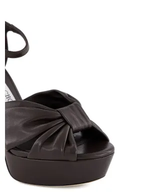 Jimmy Choo 結び目付きプラットフォームサンダル - サムネイル5