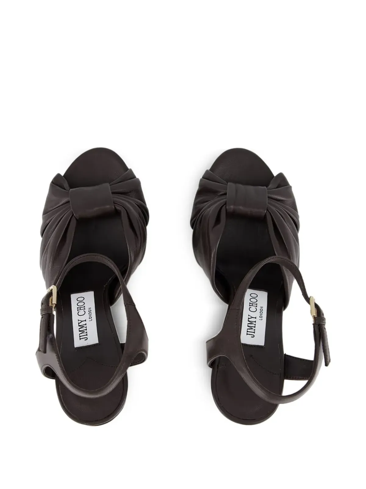 Jimmy Choo 結び目付きプラットフォームサンダル - 画像4