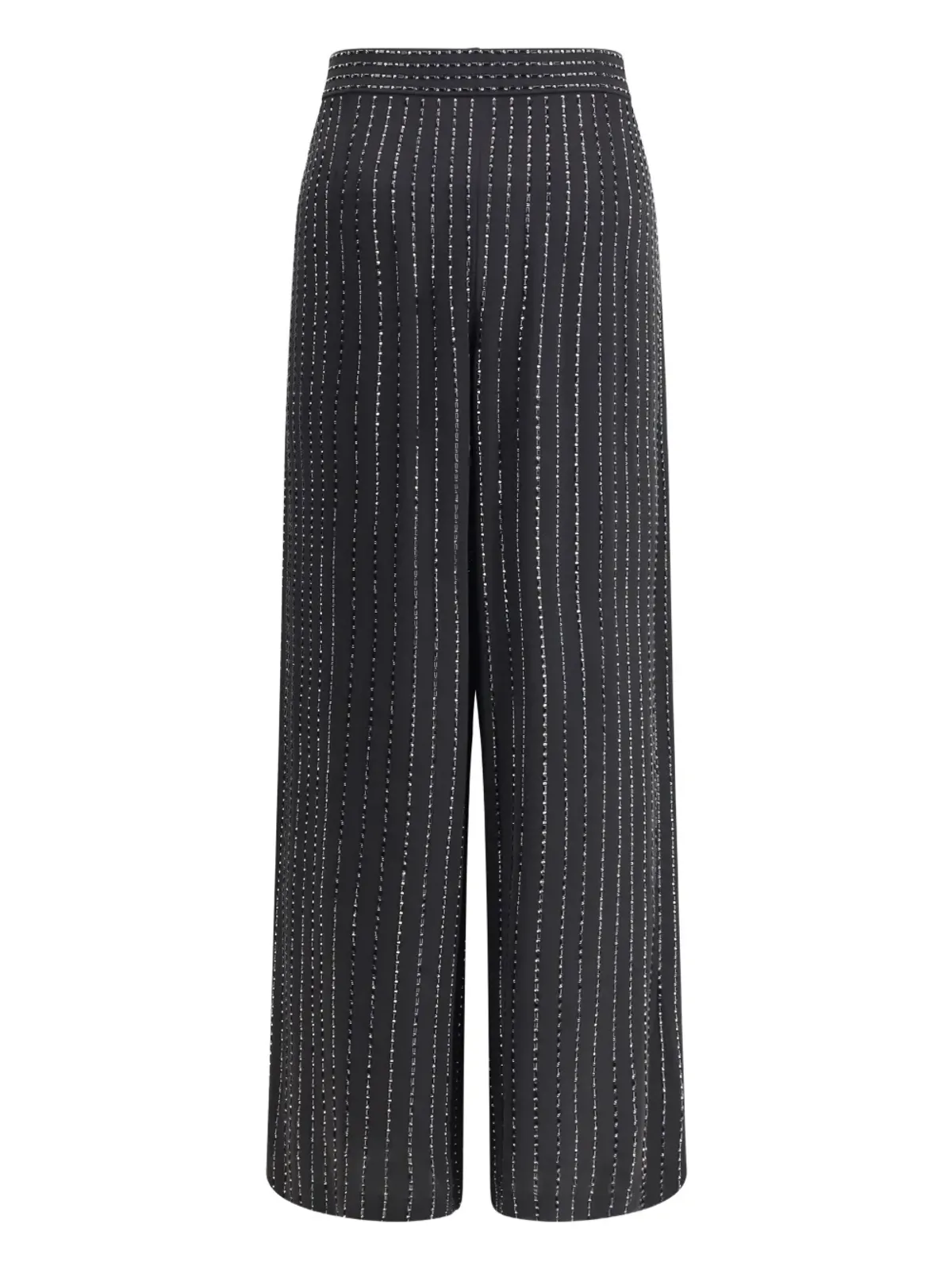 Giorgio Armani スパンコール装飾ピンストライプパンツ ブラック - 画像2