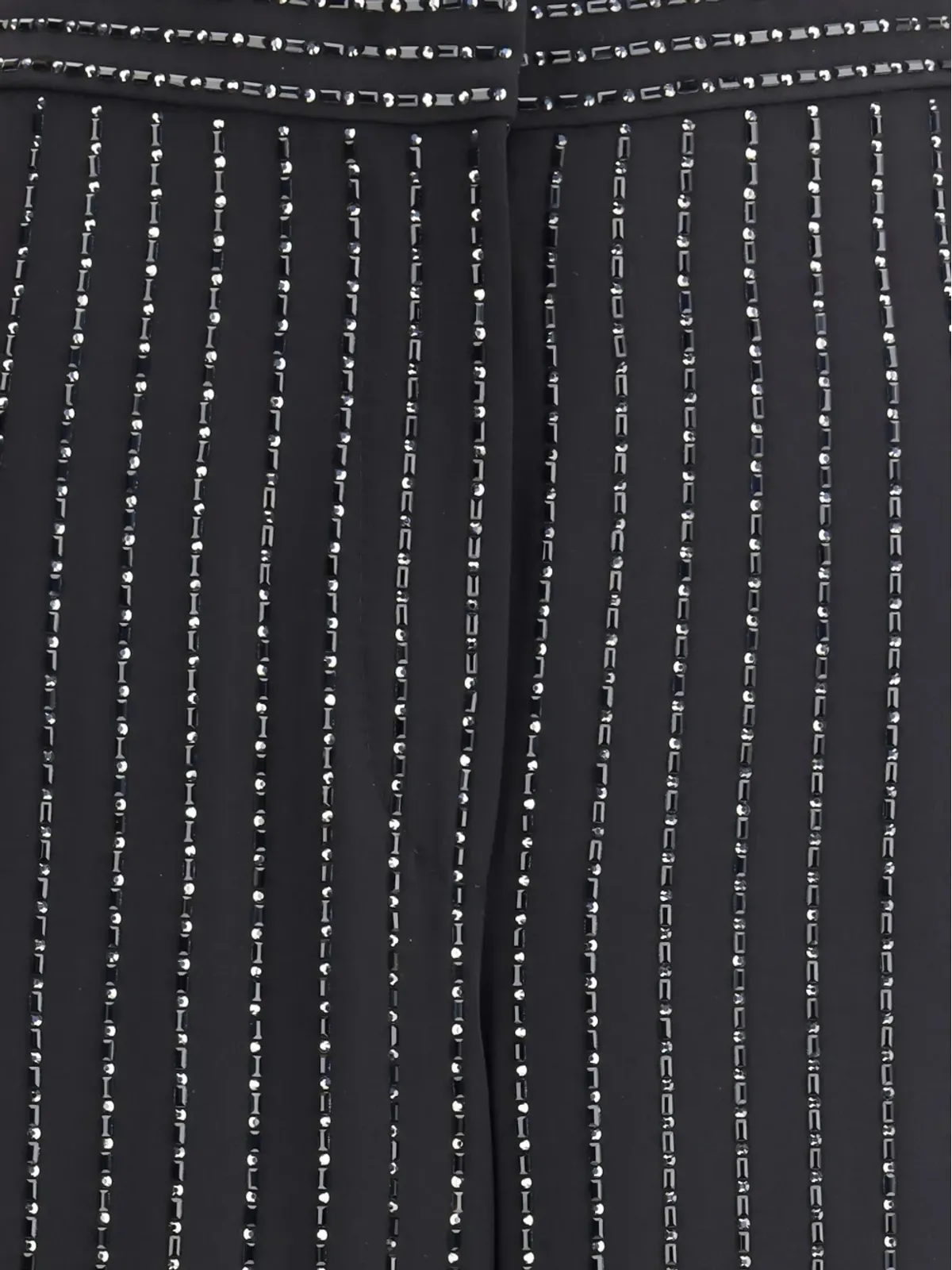 Giorgio Armani スパンコール装飾ピンストライプパンツ ブラック - 画像3