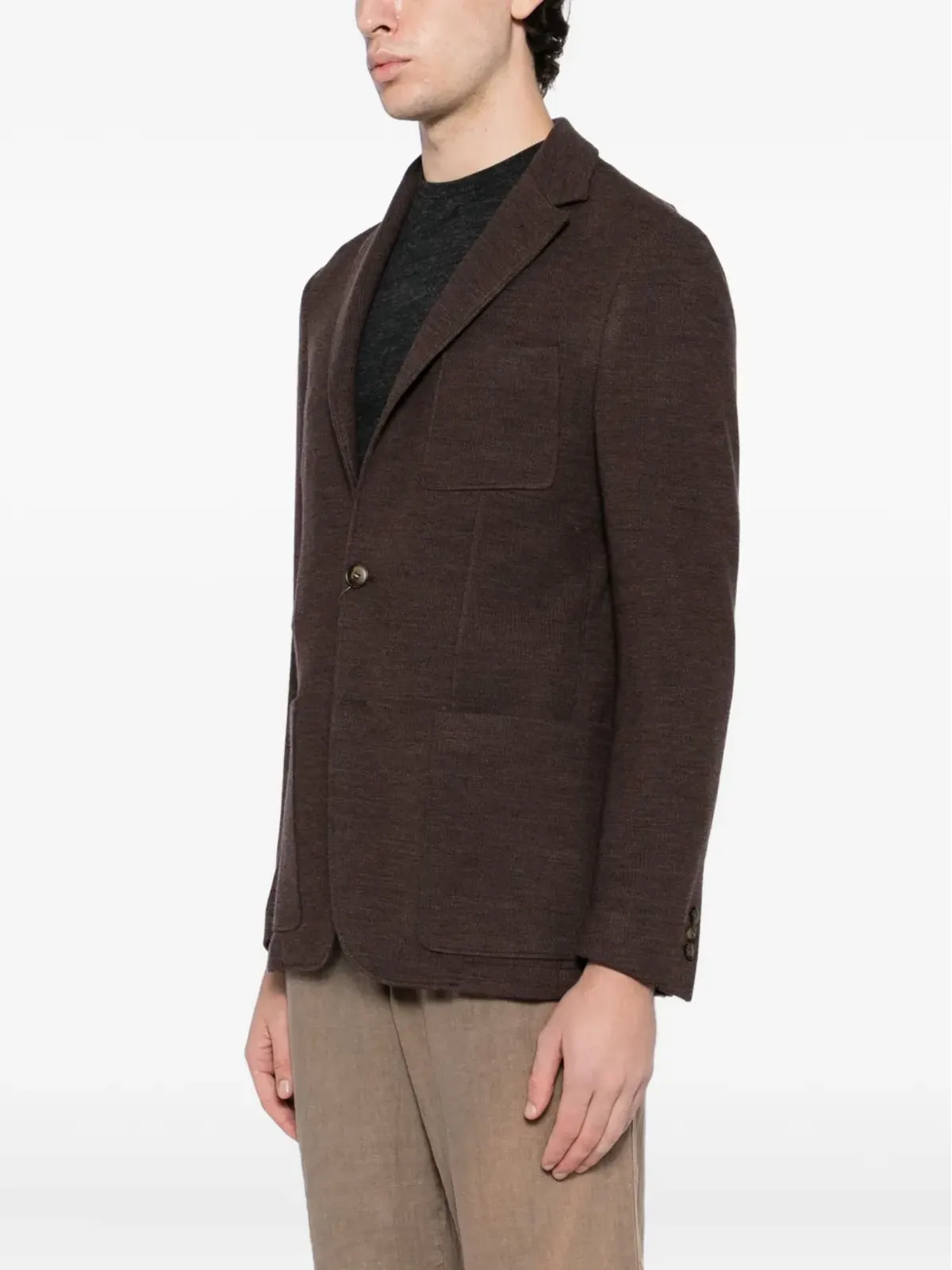 Canali シングルブレスト ニットブレザー - 画像3