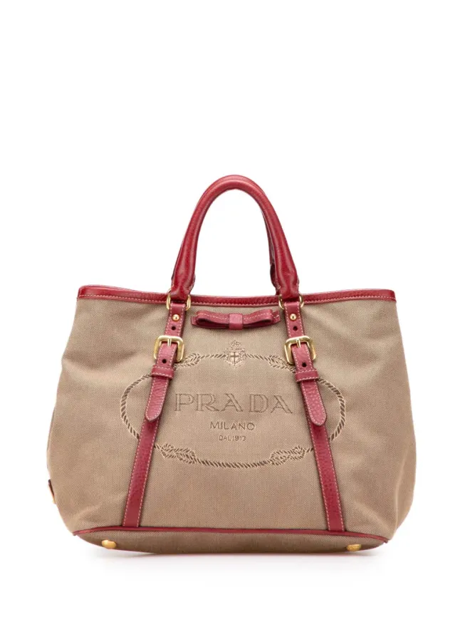 Prada Pre-Owned Prada Pre-Owned キャンバス Canapa ロゴ ボウ サッチェルの商品画像