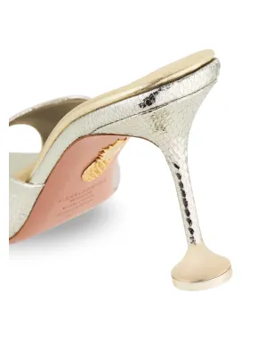 Aquazzura メタリックレザー オープントゥ ミュール - サムネイル3