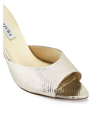 Aquazzura メタリックレザー オープントゥ ミュール - サムネイル4