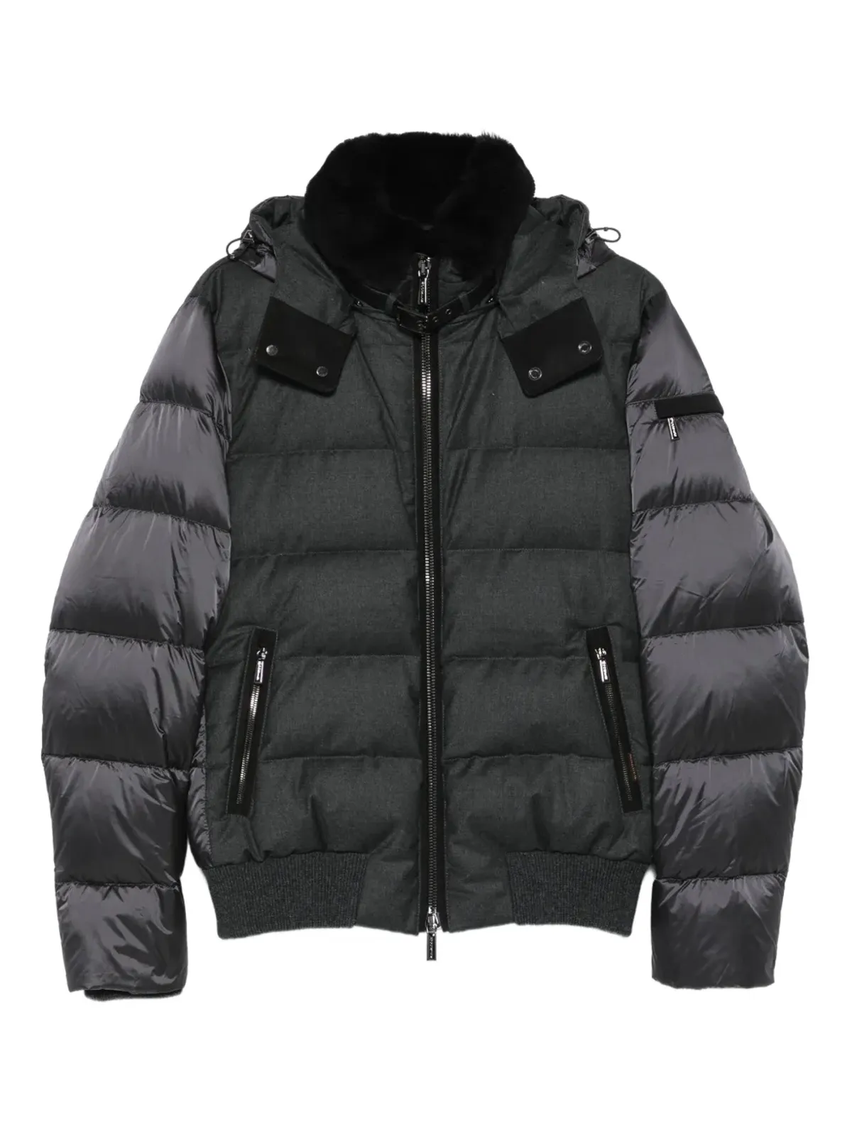 Moorer ジップファスナー付きパッド入りジャケット - グレー - 画像1
