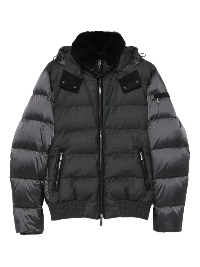 Moorer Moorer ジップファスナー付きパッド入りジャケット - グレーの商品画像