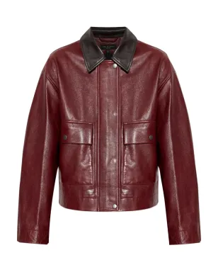 rag & bone フラップポケットラムスキンジャケット - レッド - サムネイル1