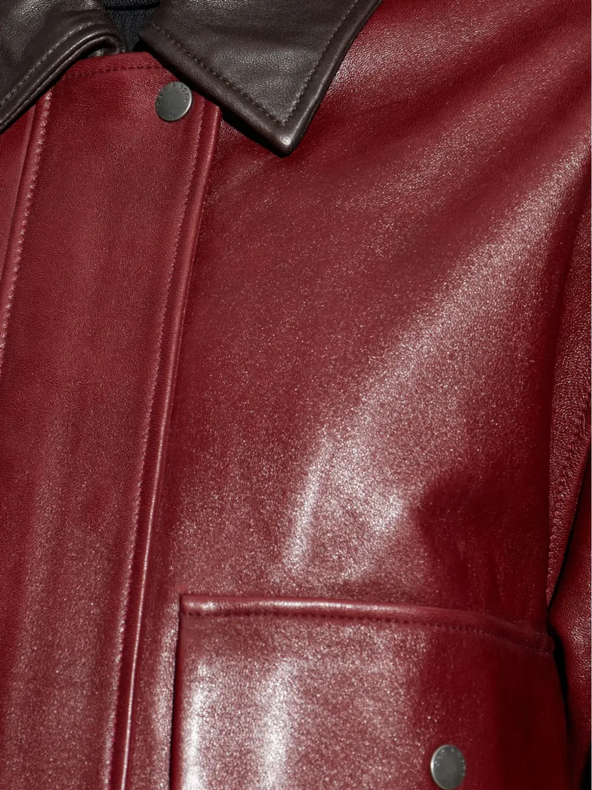 rag & bone フラップポケットラムスキンジャケット - レッド - 画像5