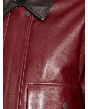 rag & bone フラップポケットラムスキンジャケット - レッド - サムネイル5