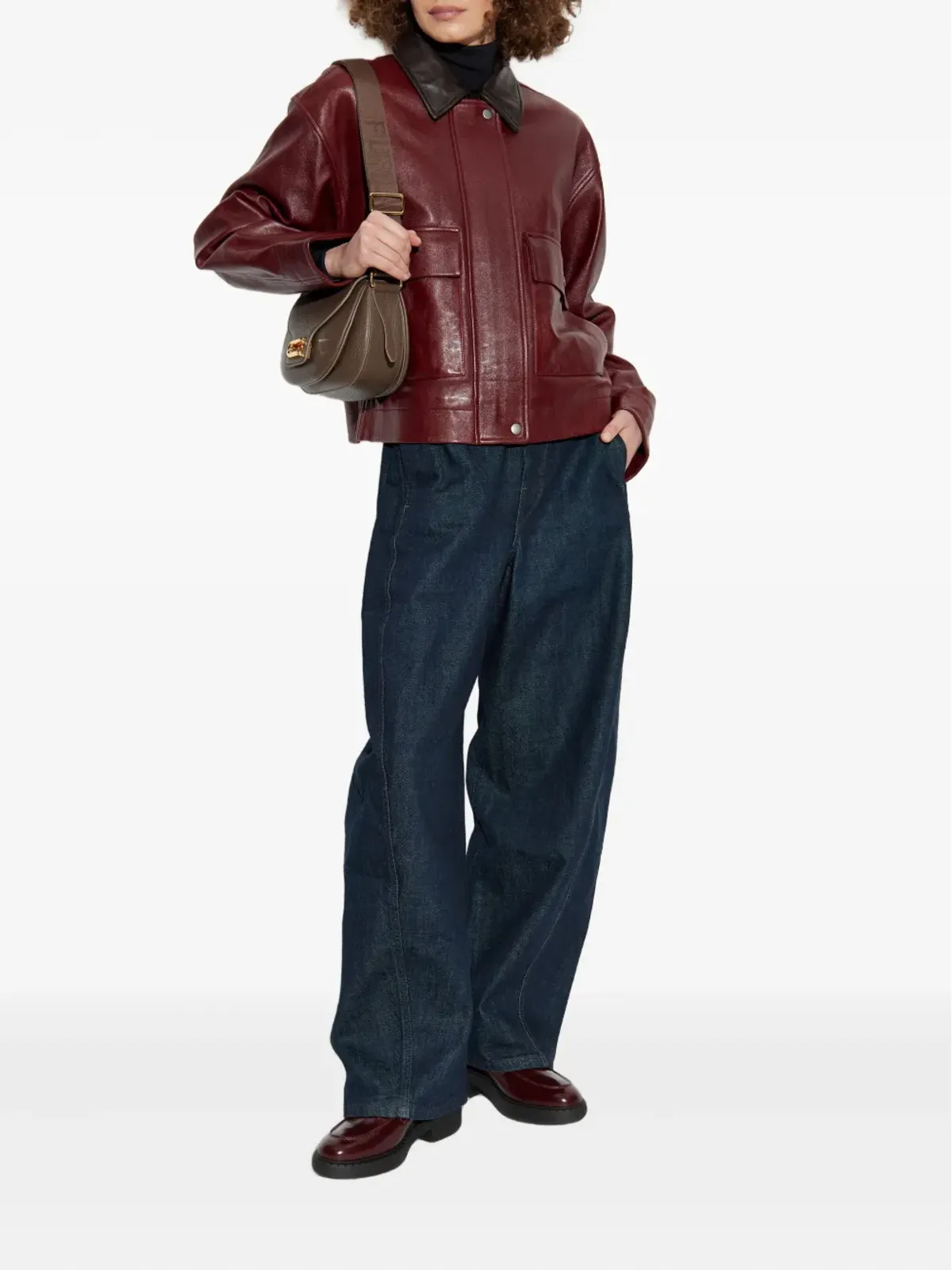 rag & bone フラップポケットラムスキンジャケット - レッド - 画像2