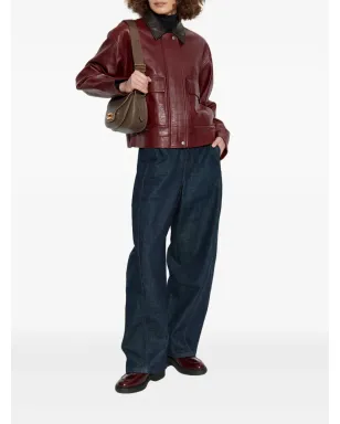 rag & bone フラップポケットラムスキンジャケット - レッド - サムネイル2