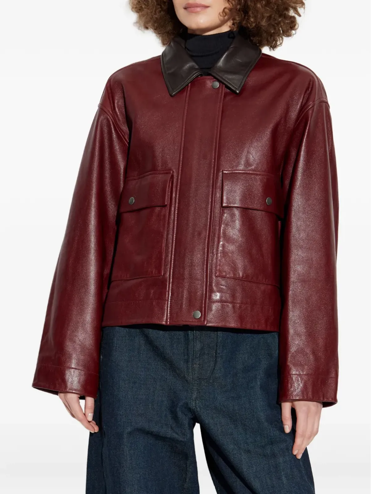 rag & bone フラップポケットラムスキンジャケット - レッド - 画像3
