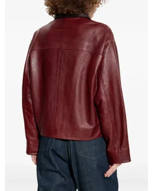 rag & bone フラップポケットラムスキンジャケット - レッド - サムネイル4
