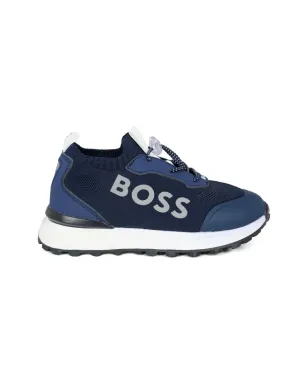 BOSS Kidswear ロゴディテールのニットスニーカー - サムネイル1
