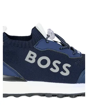 BOSS Kidswear ロゴディテールのニットスニーカー - サムネイル5