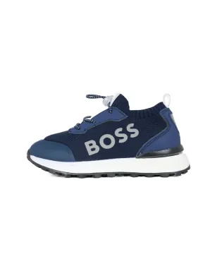 BOSS Kidswear ロゴディテールのニットスニーカー - サムネイル4