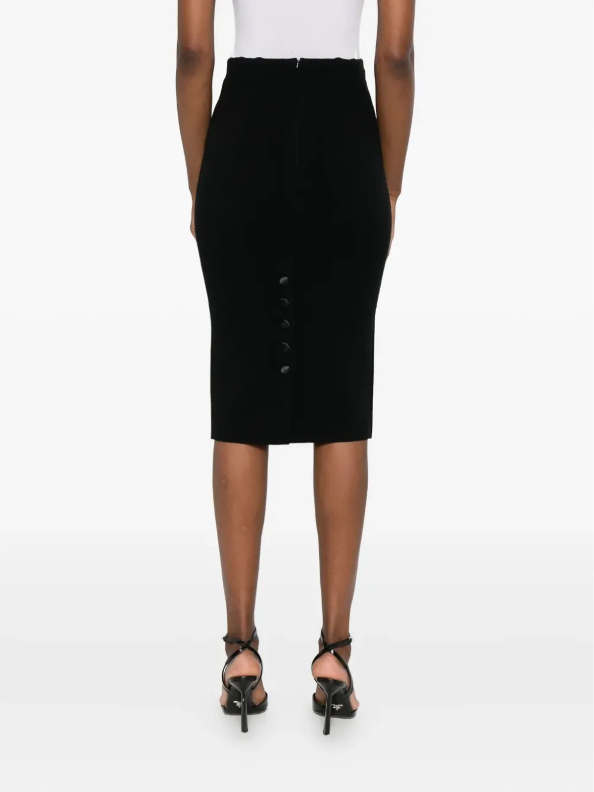 Elisabetta Franchi バックディテール ミディ ペンシルスカート - 画像4