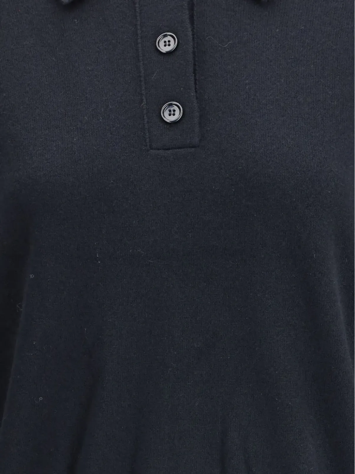 Allude ボタン留めポロトップ - 画像3