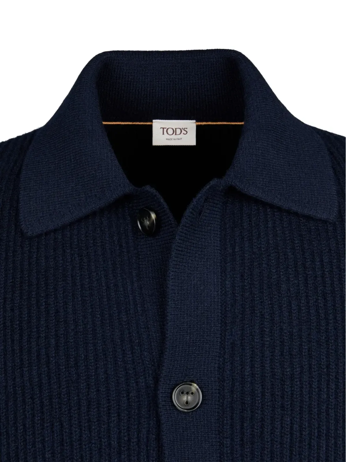 Tod's リブ編みポロカラー カーディガン - ブルー - 画像2