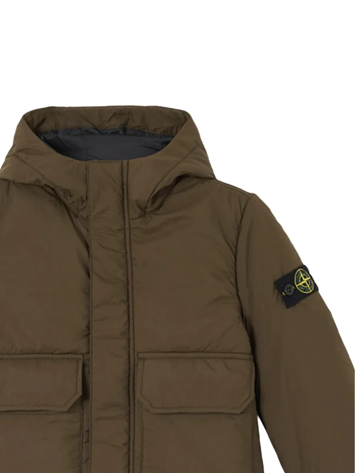 Stone Island Junior フード付きフラップポケットジャケット - グリーン - 画像2