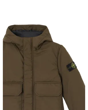 Stone Island Junior フード付きフラップポケットジャケット - グリーン - サムネイル2