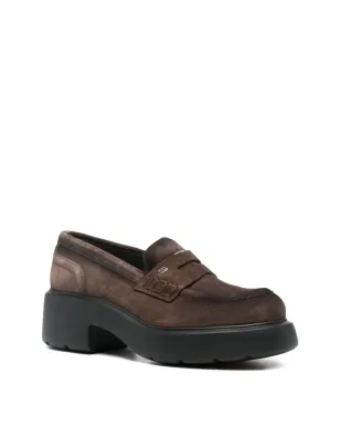 Santoni スエード プラットフォーム ローファー - サムネイル2