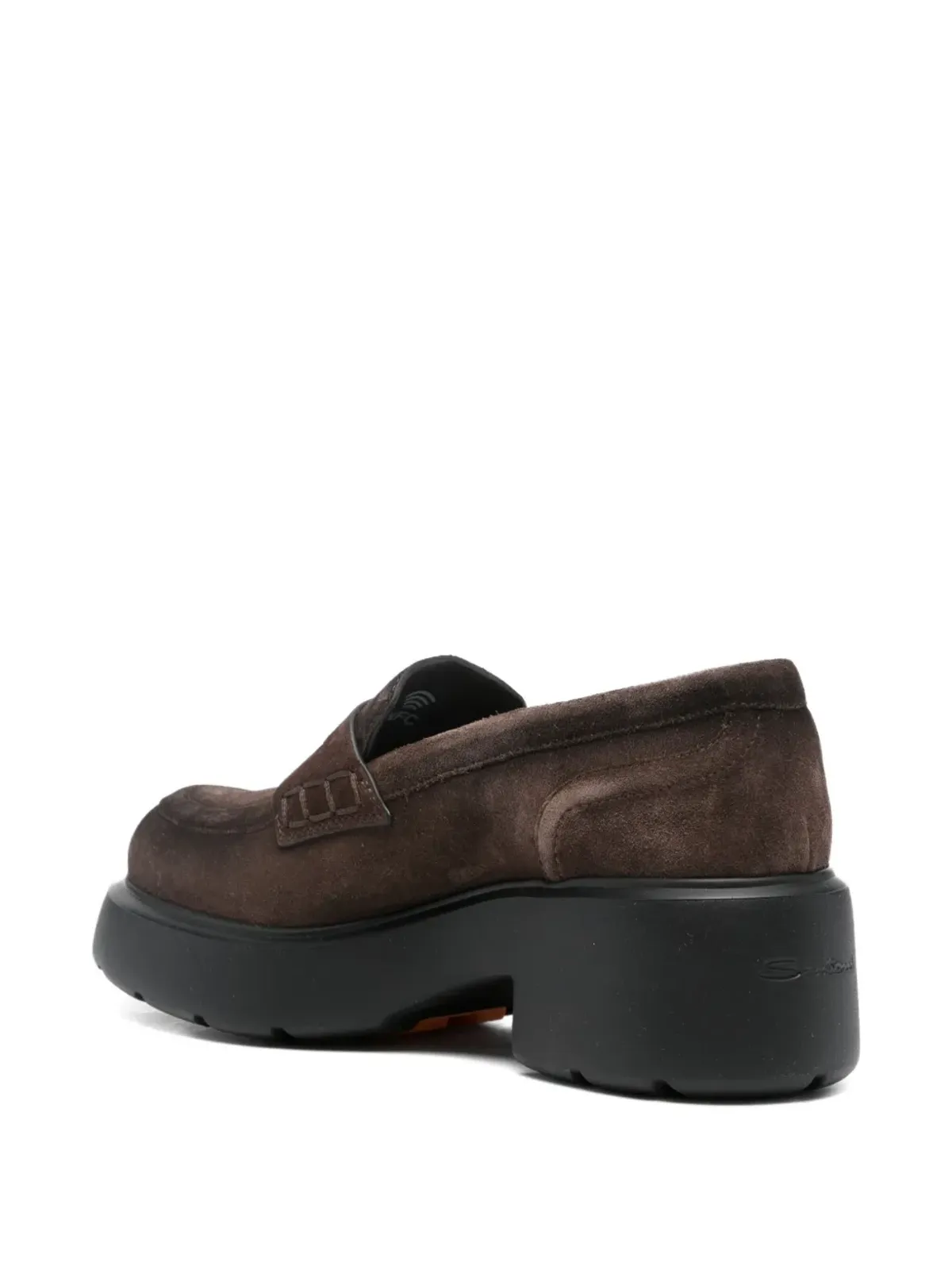 Santoni スエード プラットフォーム ローファー - 画像3