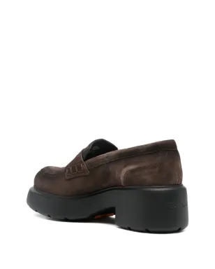 Santoni スエード プラットフォーム ローファー - サムネイル3
