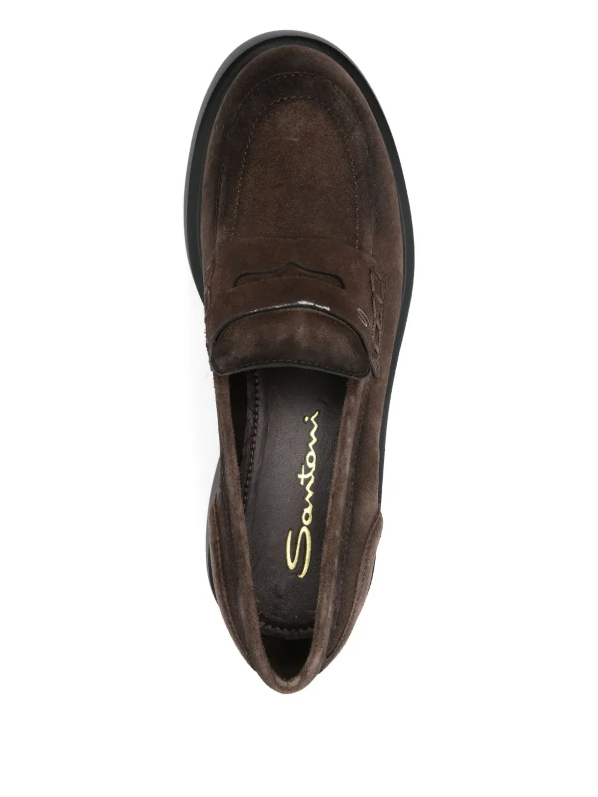 Santoni スエード プラットフォーム ローファー - 画像4