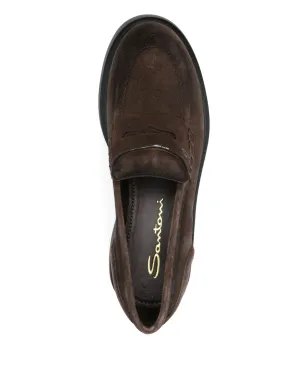 Santoni スエード プラットフォーム ローファー - サムネイル4