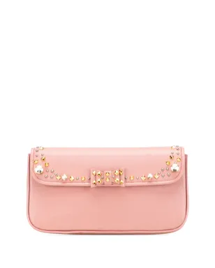 Miu Miu Pre-Owned ピンクのゴートスキン・マドラス クリスタルスタッズ付きクラッチバッグ - サムネイル1